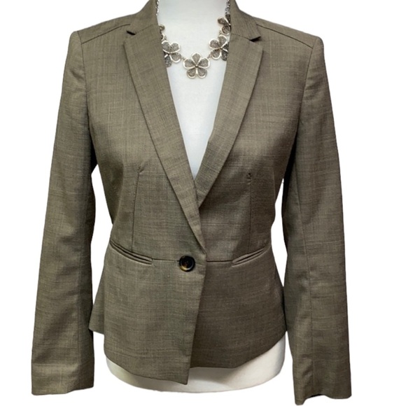 Ann Taylor Taupe With Olive Hue Blazer - Picture 1 of 5
